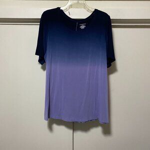 Lane Bryant, super soft navy to lavender short sleeve tee, size 18/20